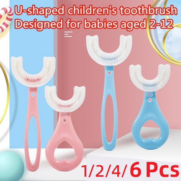 Ushaped Children's Toothbrush Silicone Toothbrush Oral Cleaning Toothbrush for 212 Years Old