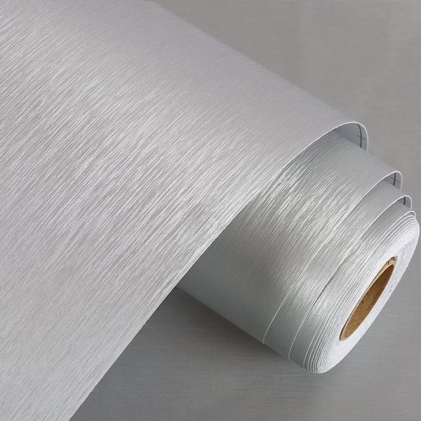 WESTICK Textured Stainless Steel Peel and Stick Silver Contact Paper