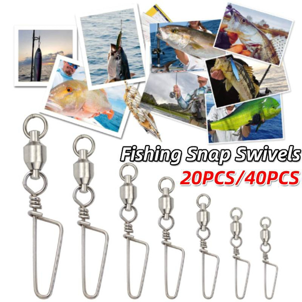 20pcs/40pcs High Strength Fishing Snap Swivels Ball Bearing