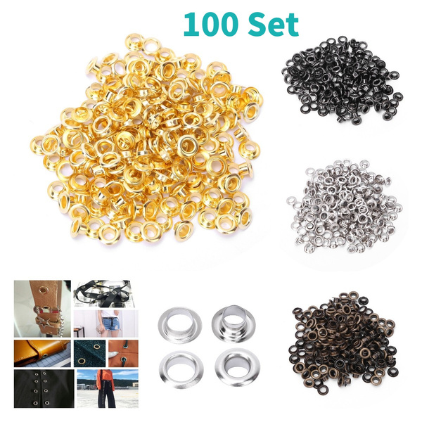 100 Set 4mm Metal Eyelets Round Eyelet Grommets For Scrapbooking Card