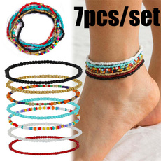 woven, rainbow, ankletsforwomen, Anklets