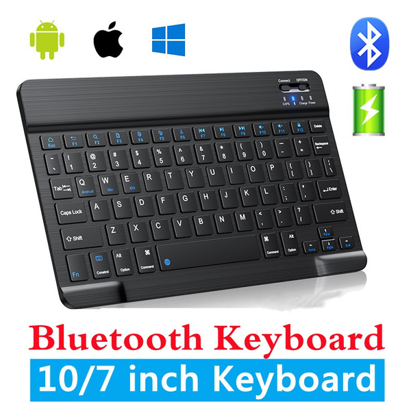 10 / 7 inch Wireless Keyboard Rechargeable Bluetooth Keyboard for ...