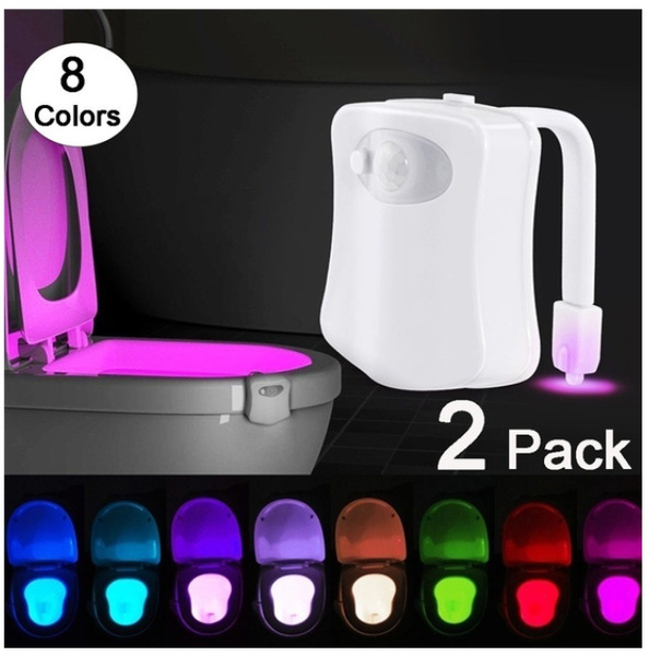 Toilet Night Light, 8 /16 Colors Changing LED Automatic Sensor PIR ...