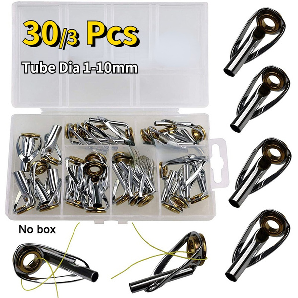 30/3pcs Fishing Rod Guide Guides Tip Set Repair Kit 1-10mm 1mm Tube Dia Fishing  Rod Tips Repair Kit,DIY Eye Rings Different Size Stainless Steel Frames(No  box)