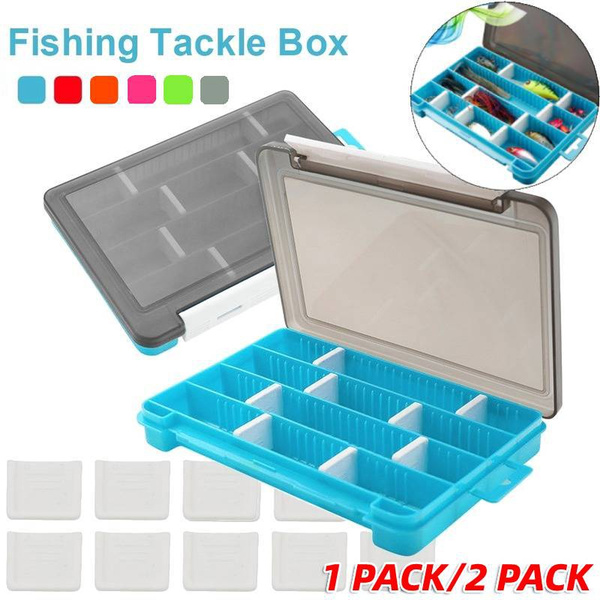 1 PACK/2 PACK New Fishing Tackle Box Tray with Removable Dividers Fishing  Bait Lure Hooks Accessories Storage Organizer Container Fishing Boxes