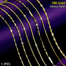 Sterling, Chain Necklace, 18k gold, Joyería de pavo reales