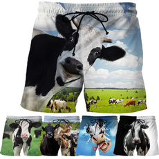 Summer, 3dshort, Beach Shorts, cow