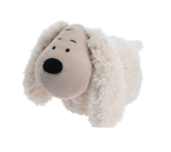 Novelty White Plush Freestanding 1kg Doorstop / Door Stop Dog Wish