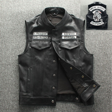 Vest, sonsofanarchyleathervest, Men's Fashion, leather