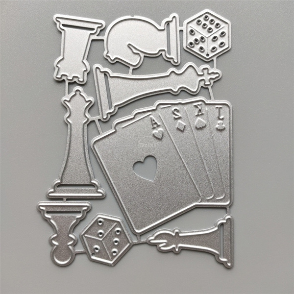 Playing Card Dice Metal Cutting Dies DIY Scrapbooking Embossing Paper Photo Frame Stamps Crafts