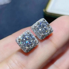 Sterling, Mote, moissanite earrings, Stud Earring