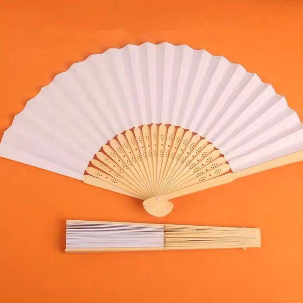 Fashion handmade fan blank paper fan diy blank fan folding fan painting