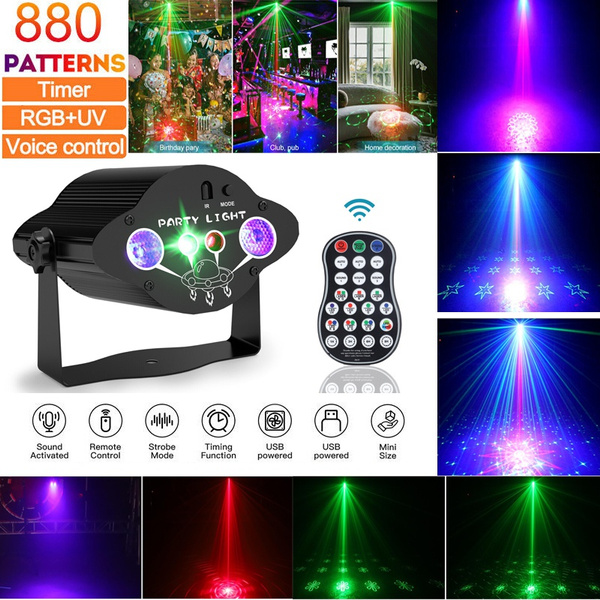 880 Pattern Laser Projector Stage Light LED RGB DJ Disco KTV Party Show Lighting Wish