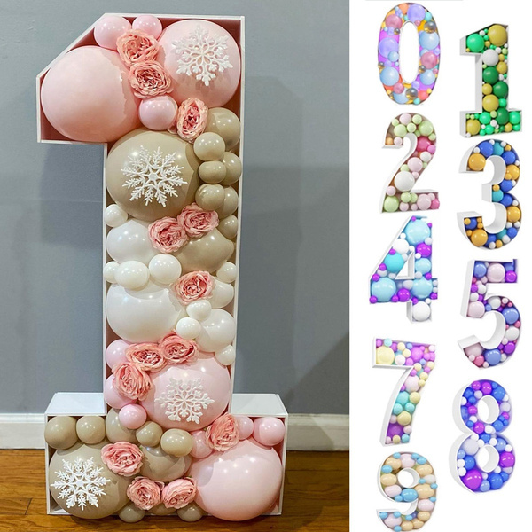 28.7inch Number 0-9 Mosaic Balloon Frame Kit Cut-out Extra Large Foam ...
