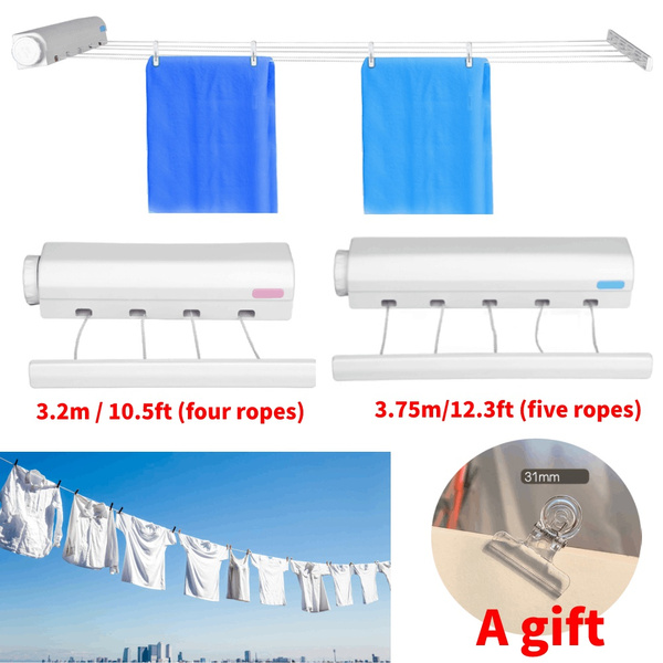 Retractable Cloth Rope Retractable Clothesline, Telescopic Retractable Clothesline Clothes ...