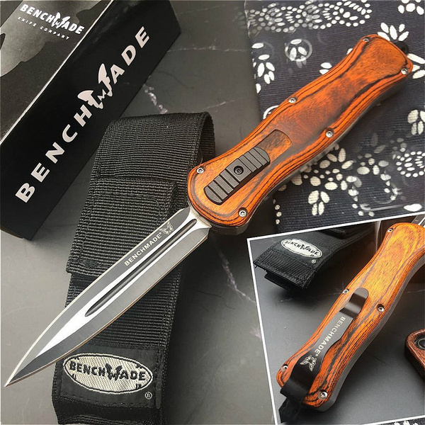 Double Action Safety Tactical Auto Knife Straight Out Automatic Knife OTF Spring Assisted