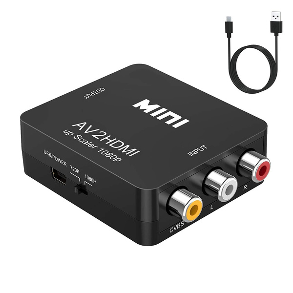 RCA to HDMI Converter,Mini Composite AV to HDMI Video Adapter Box for