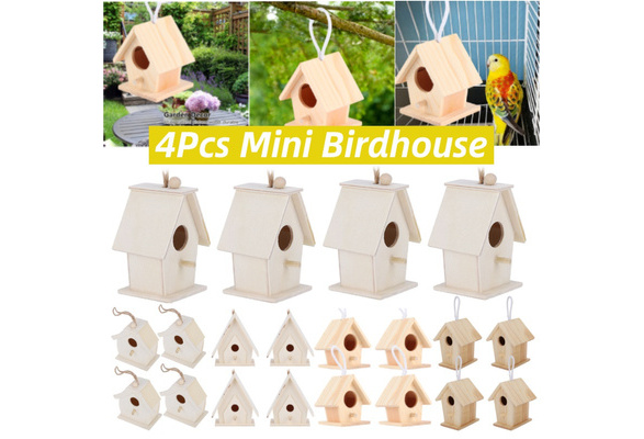 4PCS Birdhouse, Platane Wood Bird House For Houses Bird Nesting Outdoor,  Window Bird Nesting Box Bird House Wooden Houses For Crafts