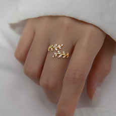 DIAMOND, 925 silver rings, 14k Gold, Women's Fashion