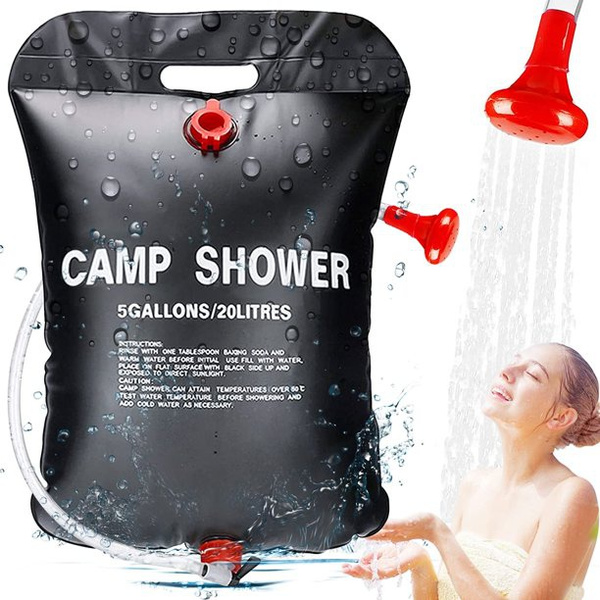 Camping Shower Bag 5Gallons/20L Portable Solar Shower Bag Water Bag ...