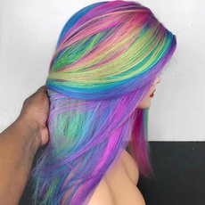 wig, rainbow, Colorful, Wigs cosplay