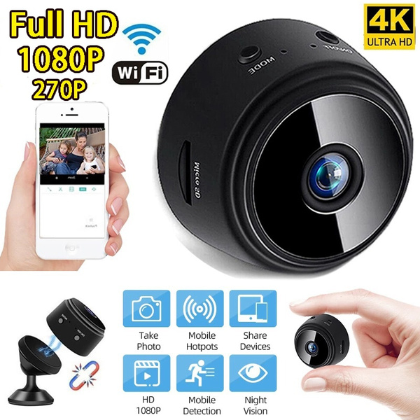 4K Camera Mini WiFi Spy Camera 1080P/270P HD Wireless Hidden Camera ...