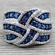Blues, Women, crystal ring, wedding ring