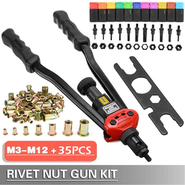1Set Rivet Gun Kit BT607 Manual Riveter Gun Hand Rivet Tool Kit Rivet