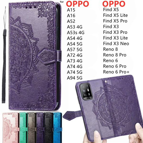 Luxury PU Leather Flip Wallet Case For OPPO A93, A74, A94, A72 - Zipper,  Card Pockets Cell Phone Leather Cases & Covers