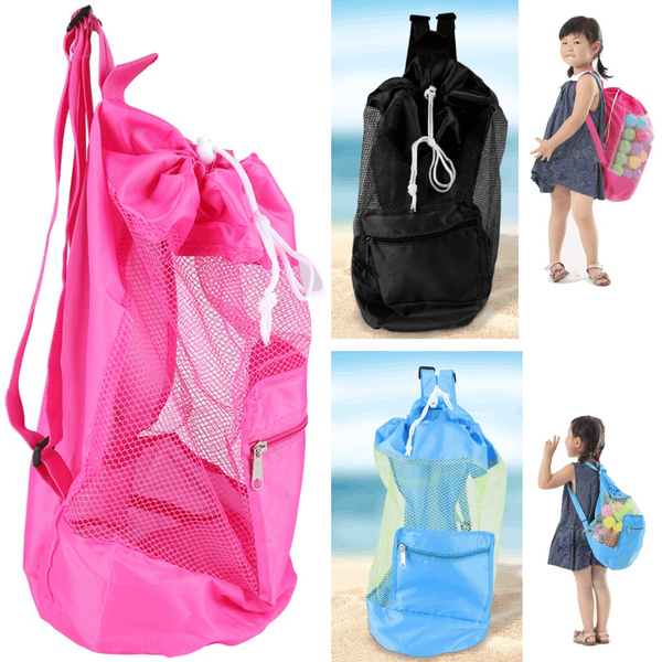 Beach Storage Bag Mesh Beach Bag Mesh Beach Backpack, Portable