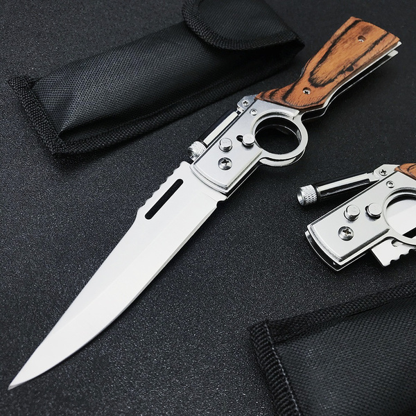 5Cr13Mov Blade Hunting Tactical Knife with Light Outdoor Sharp