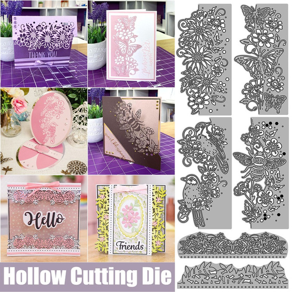 Flower Bird Butterfly Bee Hollow Metal Cutting Die Cut Die Mold Card ...