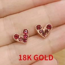 Heart, Fashion, Gemstone Earrings, gold