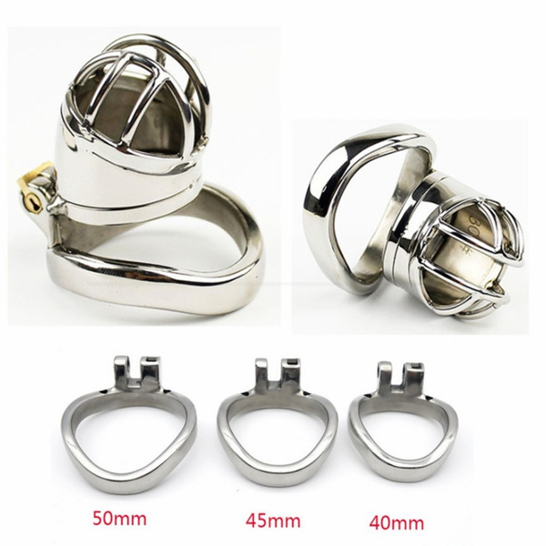 New Male Stainless Steel Cock Cage Ring Lock | Wish