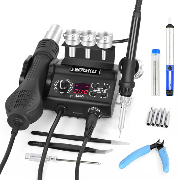 Hot Air Soldering Station, 2 in 1 750W Digital Rework Station with Hot