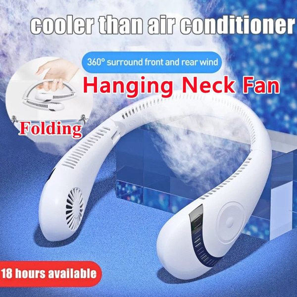 Portable Hanging Neck Fan USB Rechargeable Bladeless Mute Sports ...