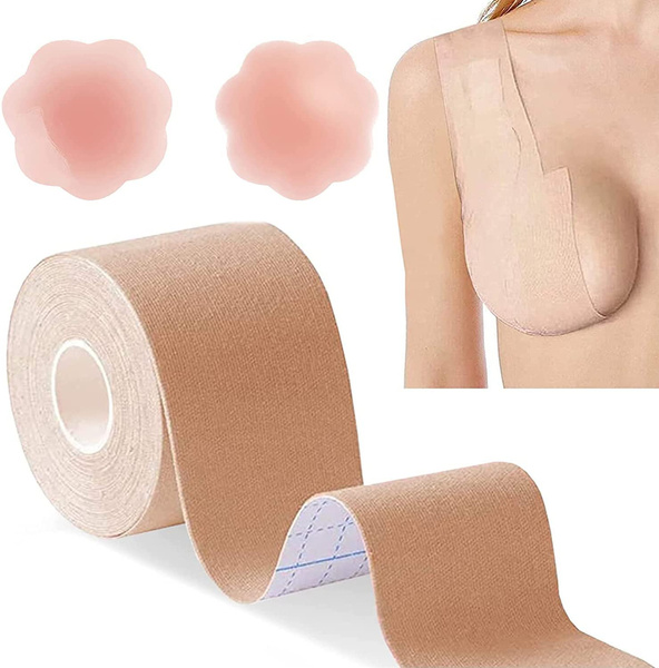 Breast Tape, Breast Lift Tape for A-E Cup Large Breast, Breathable Push Up  Tape, Waterproof & Sweatproof Body Tape