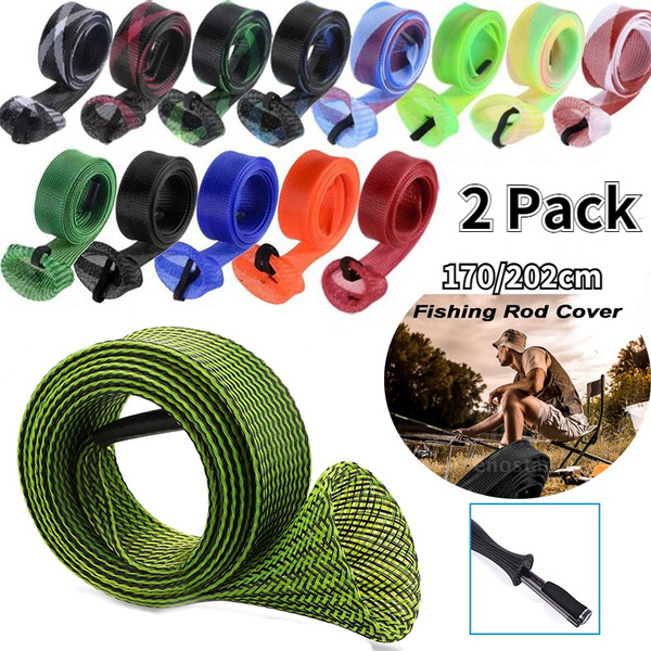 2 Pack 170cm/202cm Fishing Rod Cover Fishing Rod Sleeve Rod Sock Pole Glove  Protector Tools