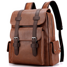 Laptop Backpack, Pocket, Bags, leather