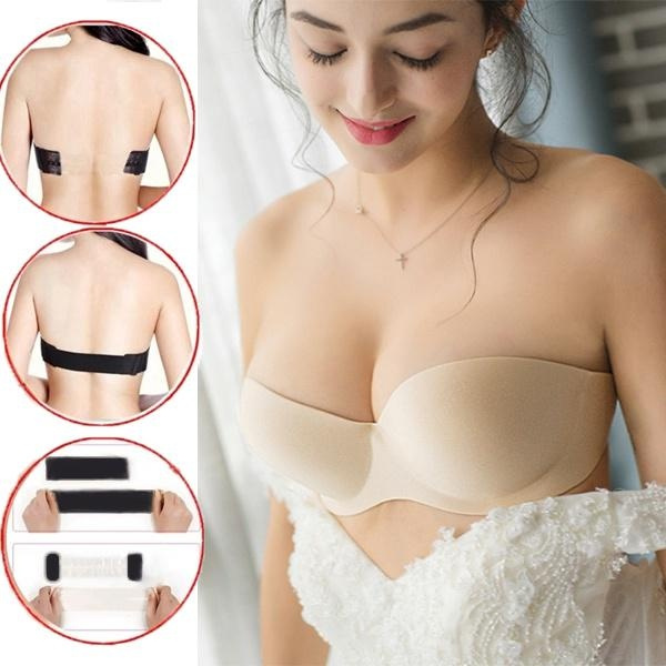 Sexy U Bras Invisible Backless Women Strapless Lingerie Sex Plunge  Underwear for Wedding Dress Push Up Open Bare Back Tops