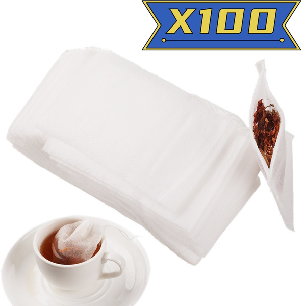 100PCS Nonwoven Fabric Filter Tea Bags Safe Disposable Tea Empty