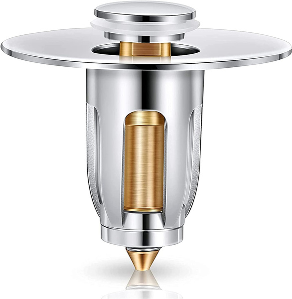 Universal Edition Bathroom Sink Stopper, Bullet Core Push Type Basin