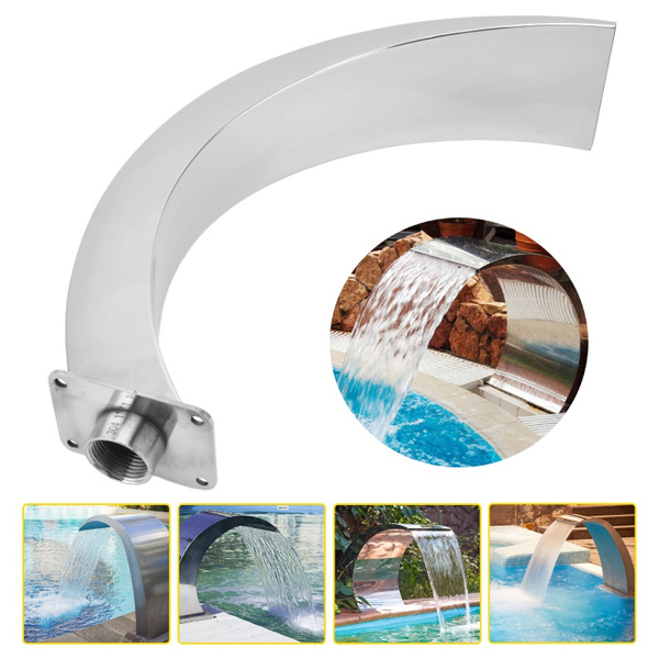 Curved Design Pool Fountain Waterfall Stainless Steel Fountain Pond Garden Swimming Pool