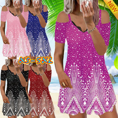 Summer, Midi Dresses, Lace, printed