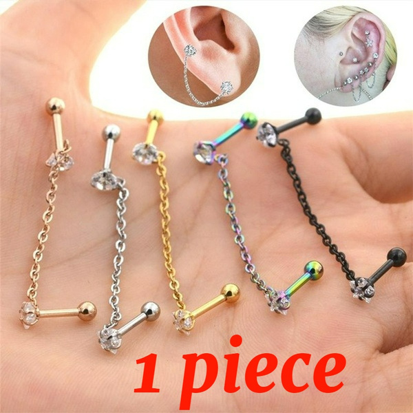 1 Piece Fashion Labrets Lip Barbell Bar Body Piercing Jewelry Tragus Earrings Ear Studs