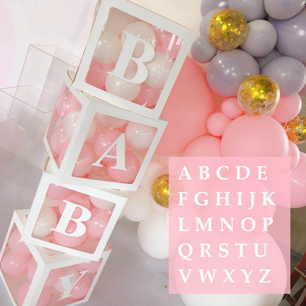 Baby Shower Balloon Boxes with Letter - Baby Shower Decorations