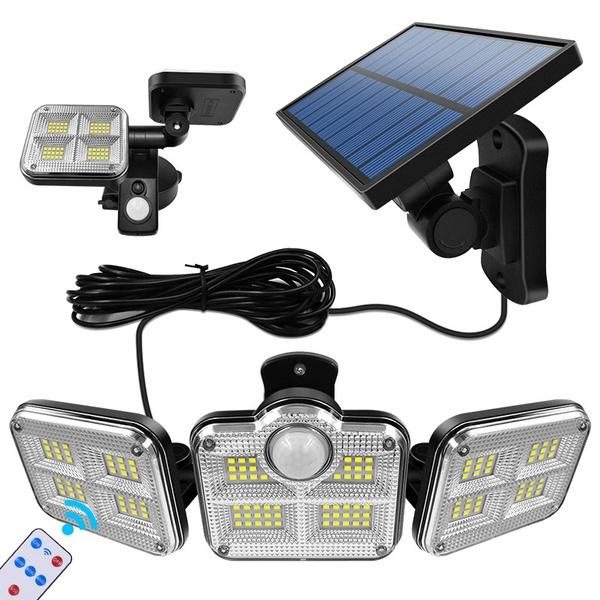 3500W Solar Sensor Security Lights, 3 Heads Motion Sensor Lights ...