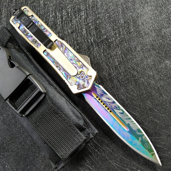 Tactical OTF AUTOMATIC Spring Knife Fixed Blades Double Switchblade