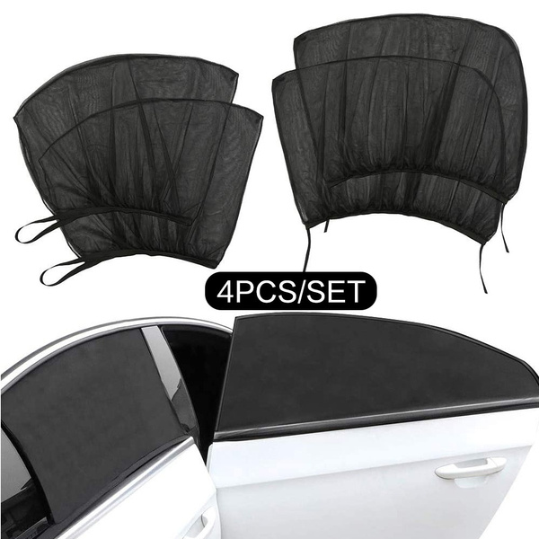 4PCS/SET Car Window Shades, Breathable Mesh Side Car Window Sun Shade, Stretchy Car Window