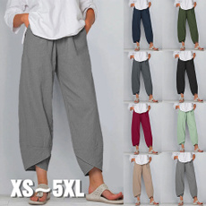 Women Pants, elastic waist, Waist, Casual pants